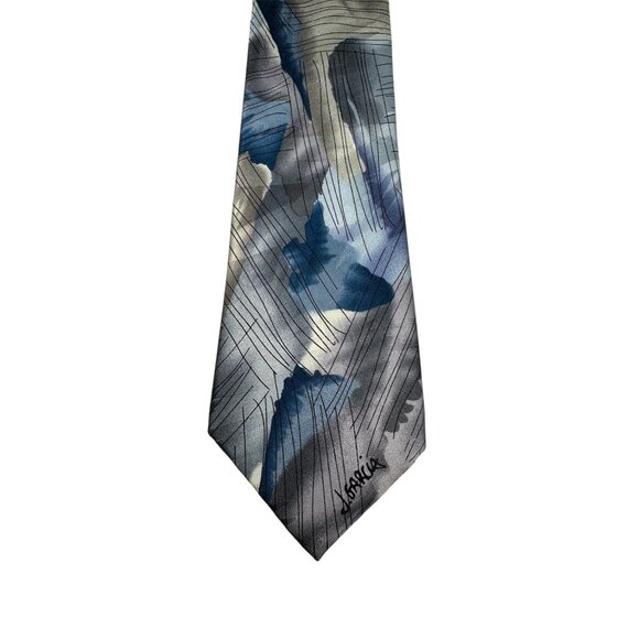 J. Garcia Mens Watercolor Collection Tie Scales Artist Proof No. 4 Blue & Gray S - Picture 1 of 7